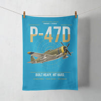 Thumbnail for P-47D Thunderbolt Razorback design on turquoise towel