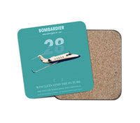 Thumbnail for Bombardier Learjet 28 design on turquoise 1 piece coaster