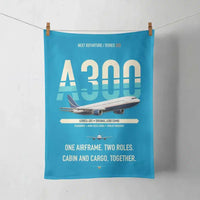 Thumbnail for Airbus A300C4-203 design on turquoise towel