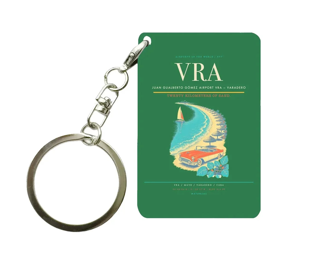 Juan Gualberto Gómez Airport (VRA) design on green key chain