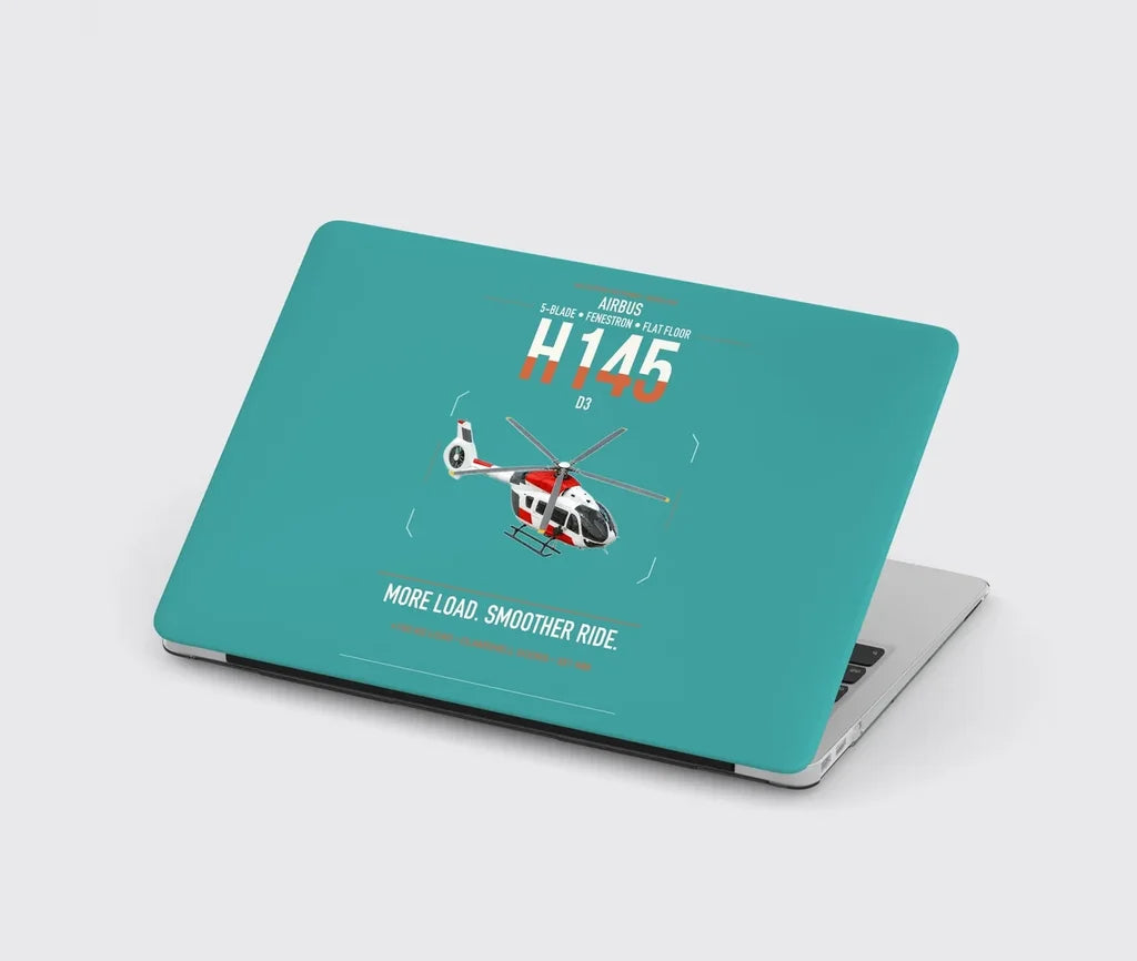 Airbus H145 D3 design on turquoise MacBook case