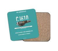 Thumbnail for CJ610 design on turquoise 1 piece coaster