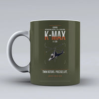 Thumbnail for Kaman K-1200 K-MAX design on green army ceramic mug, double-side print