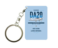 Thumbnail for Diamond DA20 design on light blue designed key chain, double-side print