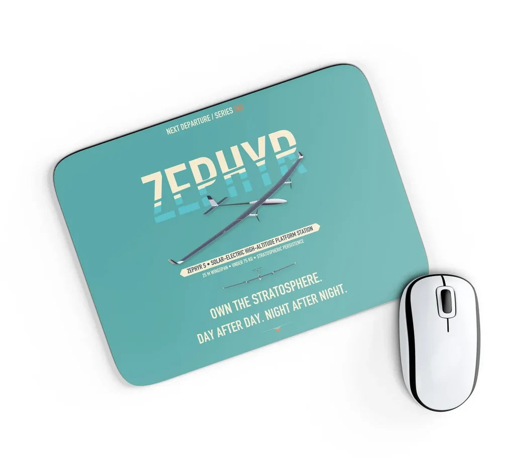 Airbus Zephyr S design on turquoise rectangle mouse pad