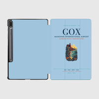 Thumbnail for Manohar International Airport Mopa (GOX) design on light blue samsung tablet tablet case