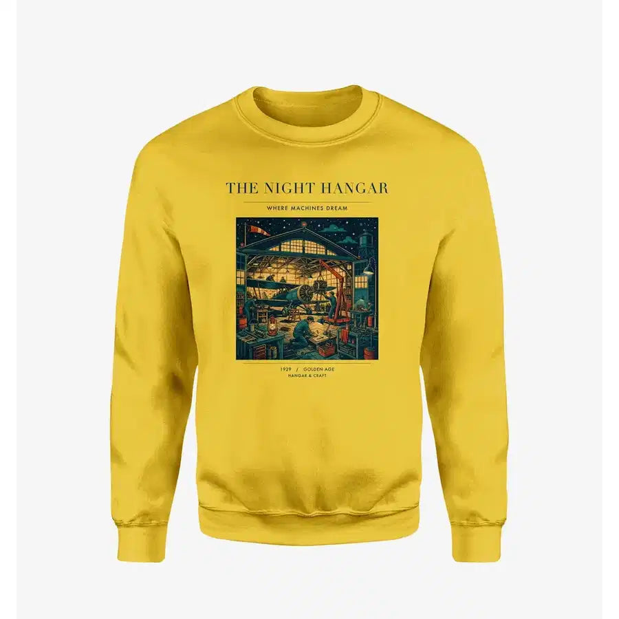 VINTAGE G4049 - The Night Hangar - Designed Sweatshirts design on yellow