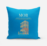 Thumbnail for Mobile Regional Airport (MOB) design on turquoise pillow