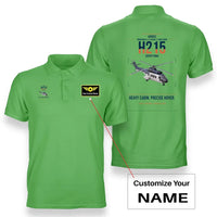 Thumbnail for Airbus H215 design on light green+name double-side polo t-shirt, double-side print