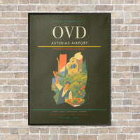 Thumbnail for Asturias Airport OVD vertical canvas print - framed - green army background