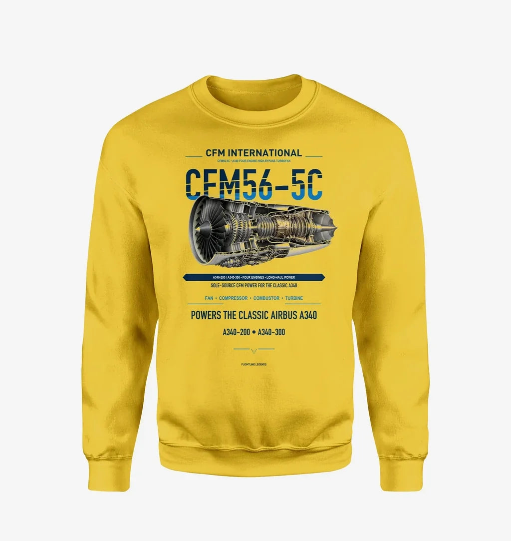 CFM56-5C design on yellow sweatshirt