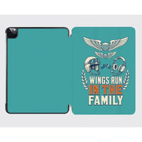 Thumbnail for Wings Run In The Family design on turquoise ipad tablet case