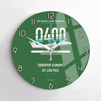 Thumbnail for De Havilland Dash 8-400 design on green no frame wall clock