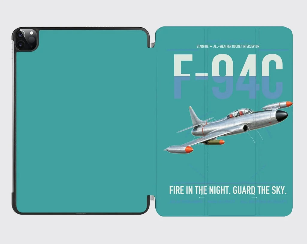 F-94C Starfire design on turquoise ipad tablet case