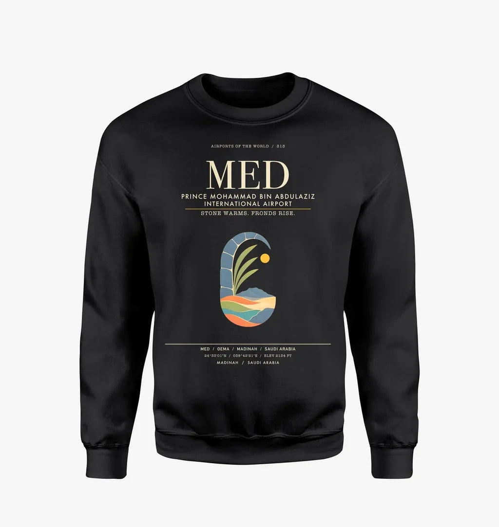 Prince Mohammad Bin Abdulaziz International Airport MED Sweatshirt - Black