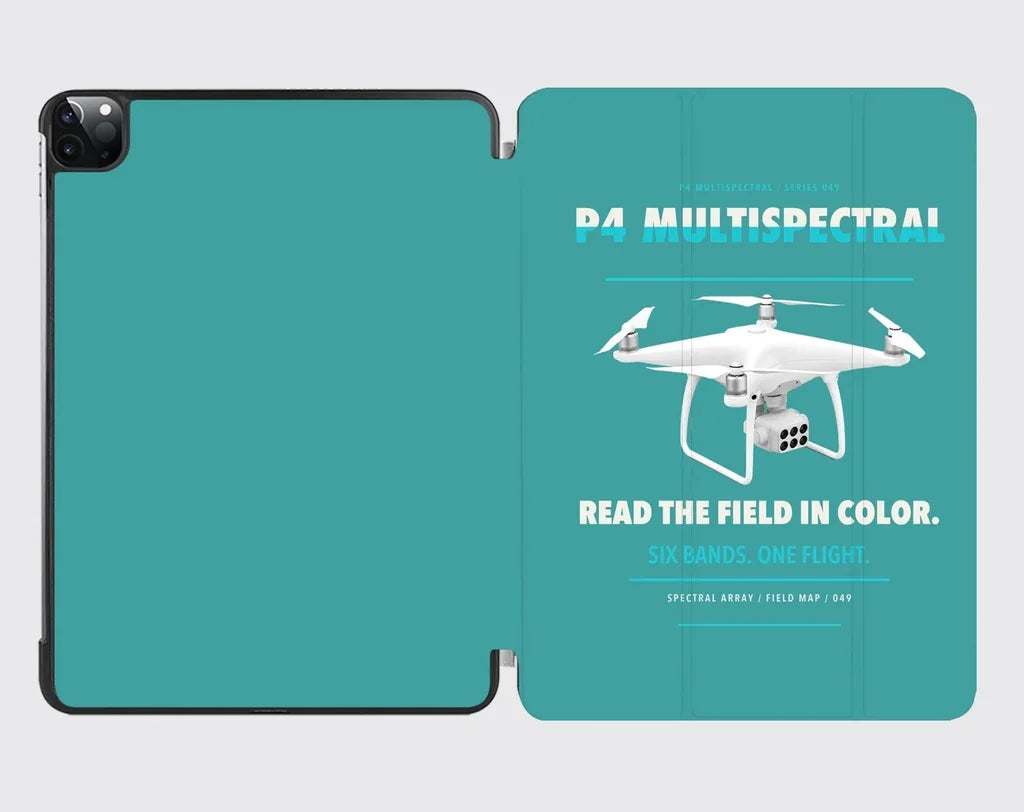 DJI P4 Multispectral design on turquoise ipad tablet case