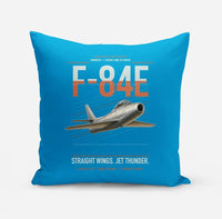 Thumbnail for F-84E Thunderjet design on turquoise pillow