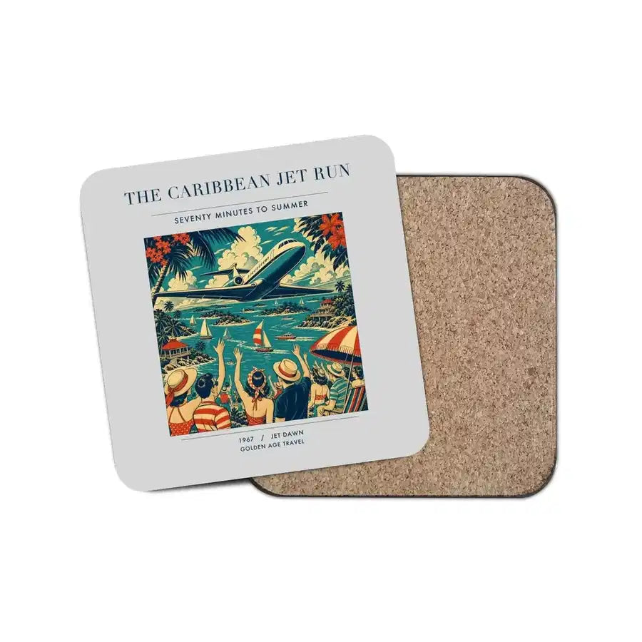The Caribbean Jet Run - Designed Coasters design on light gray 1-piece