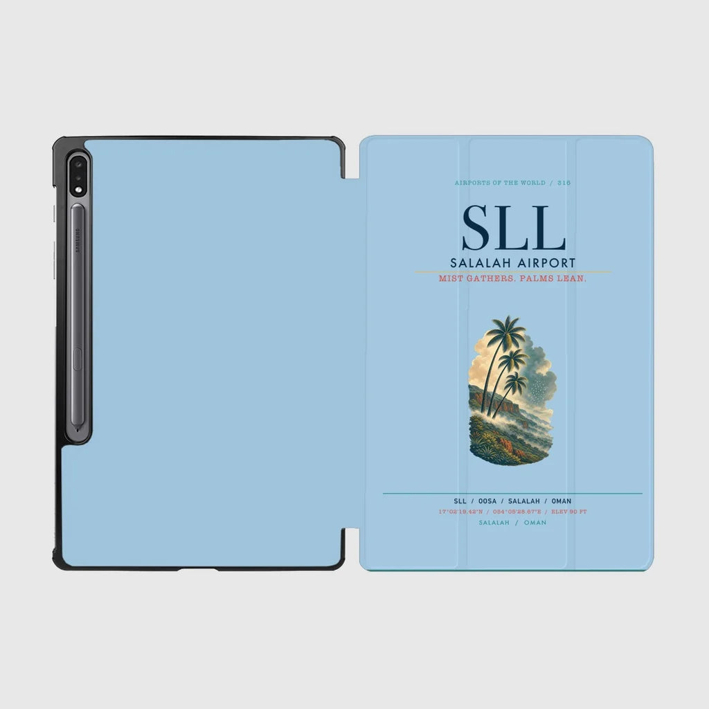Salalah Airport (SLL) design on light blue samsung tablet tablet case