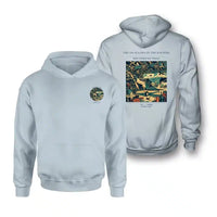 Thumbnail for VINTAGE G4269 - The Swallows In The Rafters - Double-Side Hoodie design on lightblue double side