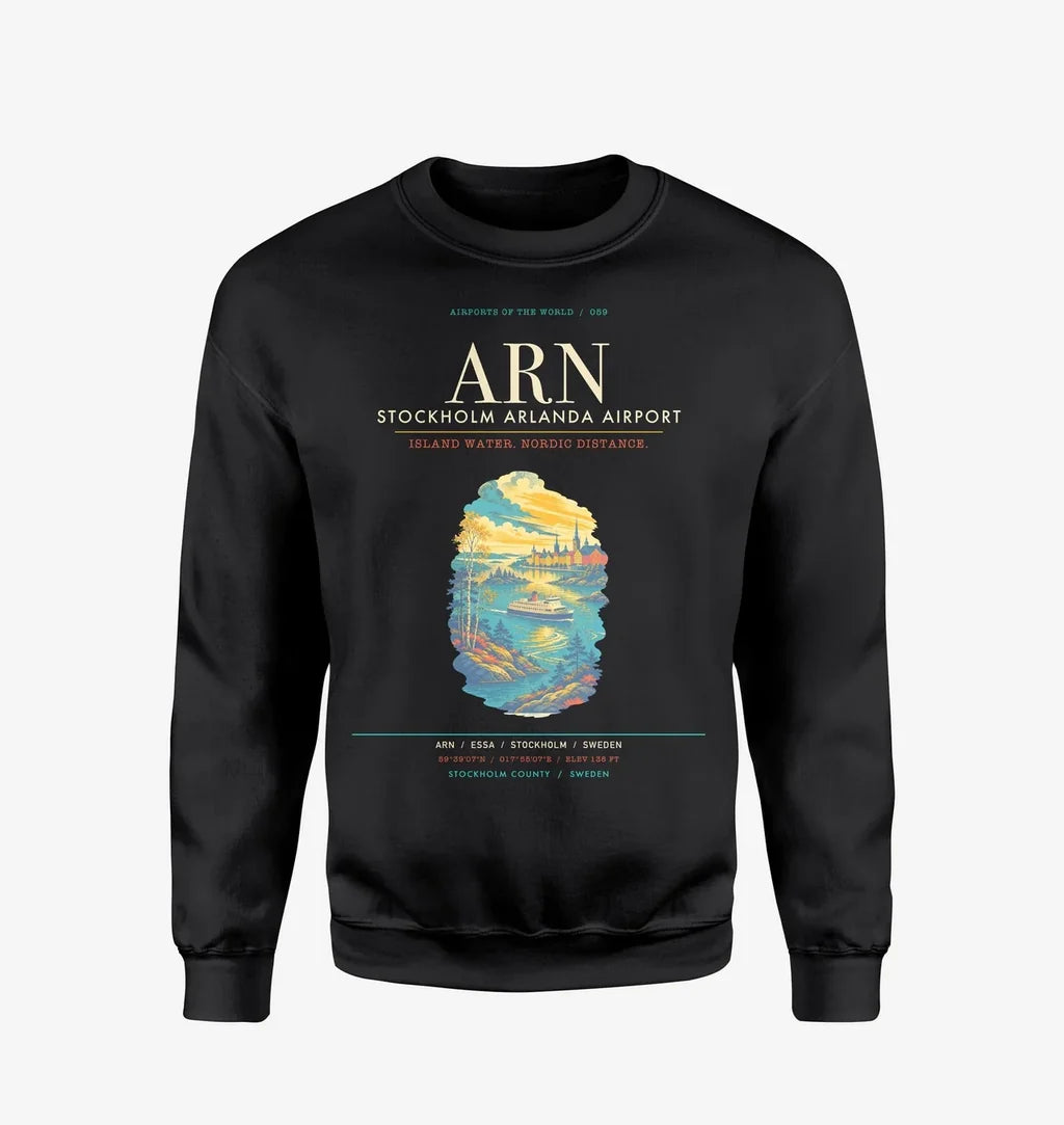 Stockholm Arlanda Airport ARN Sweatshirt - Black