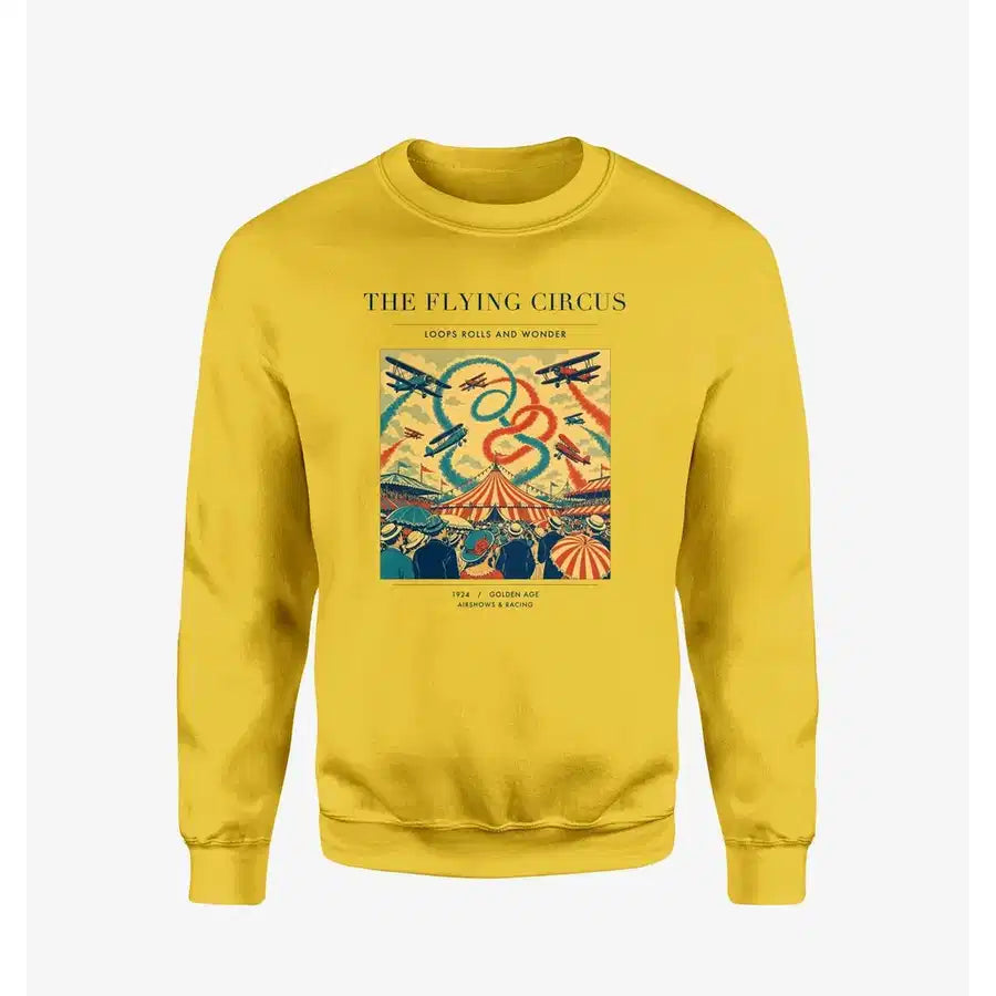 VINTAGE G4026 - The Flying Circus - Designed Sweatshirts design on yellow