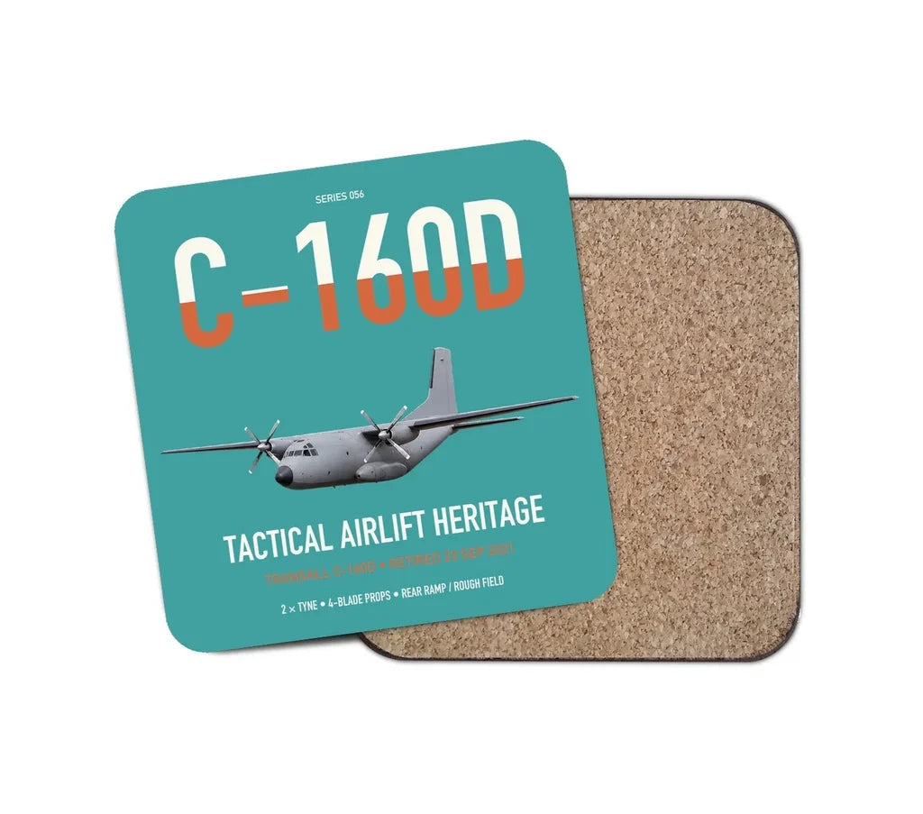 Transall C-160D design on turquoise 1 piece coaster