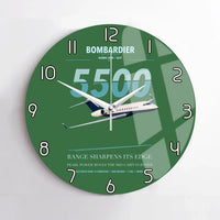 Thumbnail for Bombardier Global 5500 design on green no frame wall clock