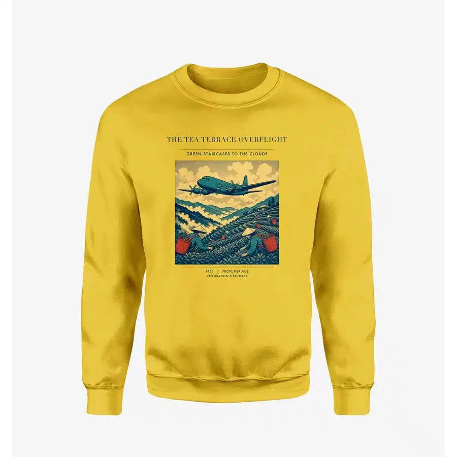 VINTAGE G4342 - The Tea Terrace Overflight - Designed Sweatshirts design on yellow