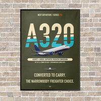 Thumbnail for Airbus A320P2F vertical canvas print - framed - green army background