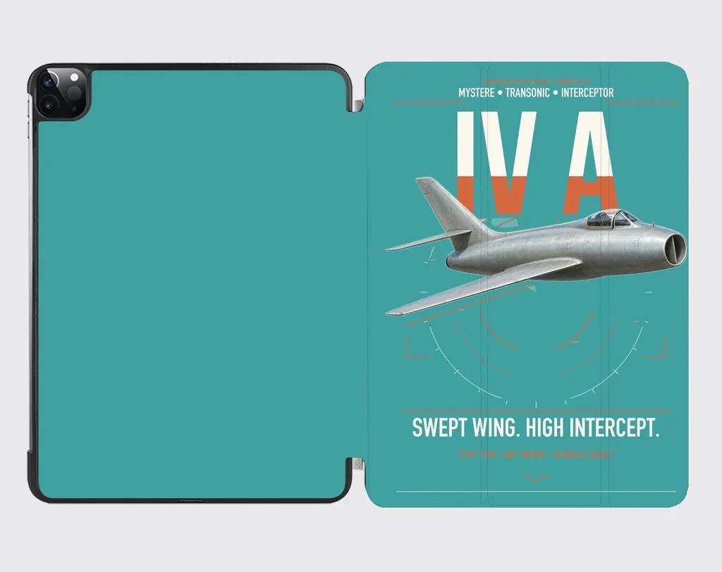 Dassault Mystère IV A design on turquoise ipad tablet case
