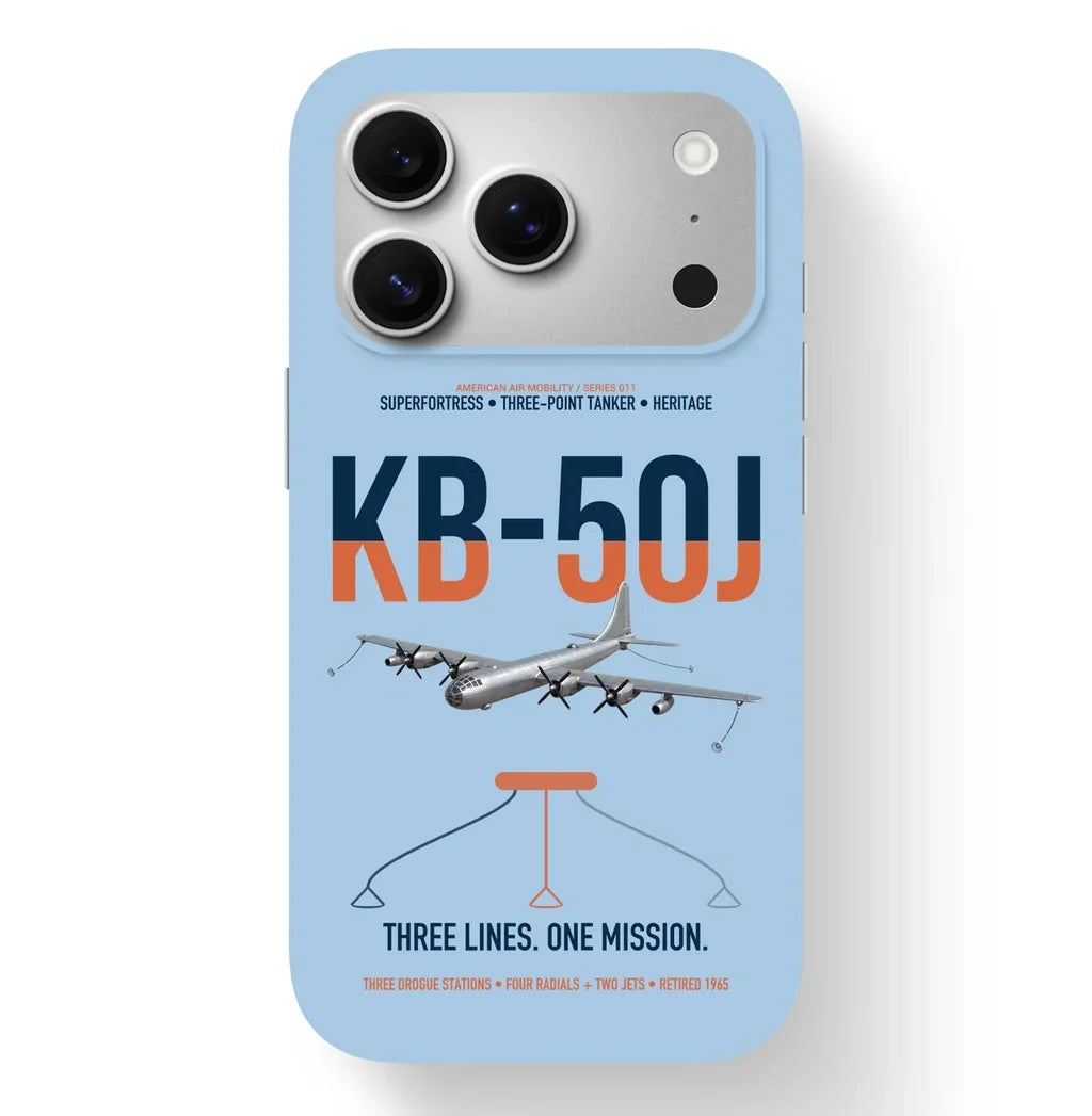KB-50J Superfortress design on light blue magsafe iphone case, for iPhone 17 Pro