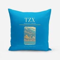 Thumbnail for Trabzon Airport (TZX) design on turquoise pillow