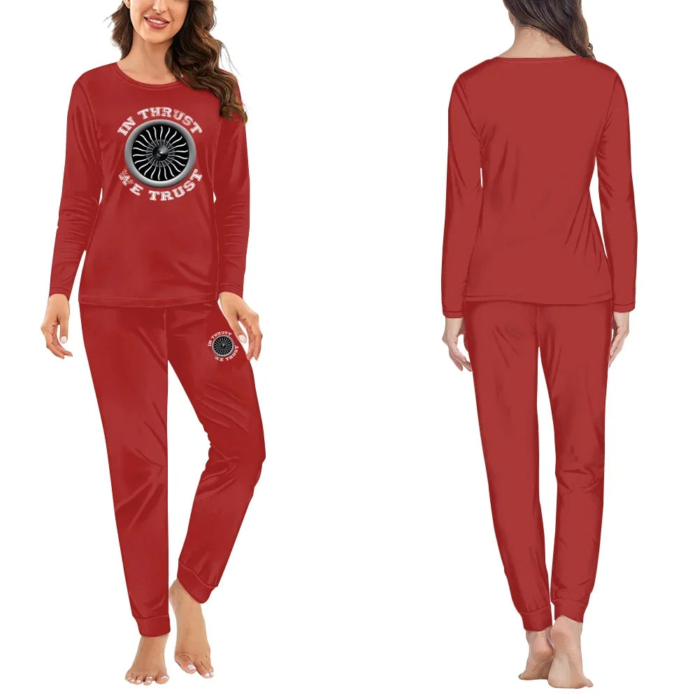 In Thrust We Trust (Vol 2) women pajamas - Red