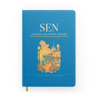 Thumbnail for London Southend Airport (SEN) design on turquoise notebook