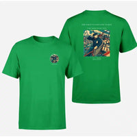 Thumbnail for VINTAGE G4321 - The First Passenger Ticket - Double-Side T-Shirt design on green double side t shirt