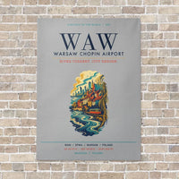 Thumbnail for Warsaw Chopin Airport WAW vertical canvas print - no frame - light gray background