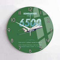 Thumbnail for Bombardier Global 6500 design on green no frame wall clock