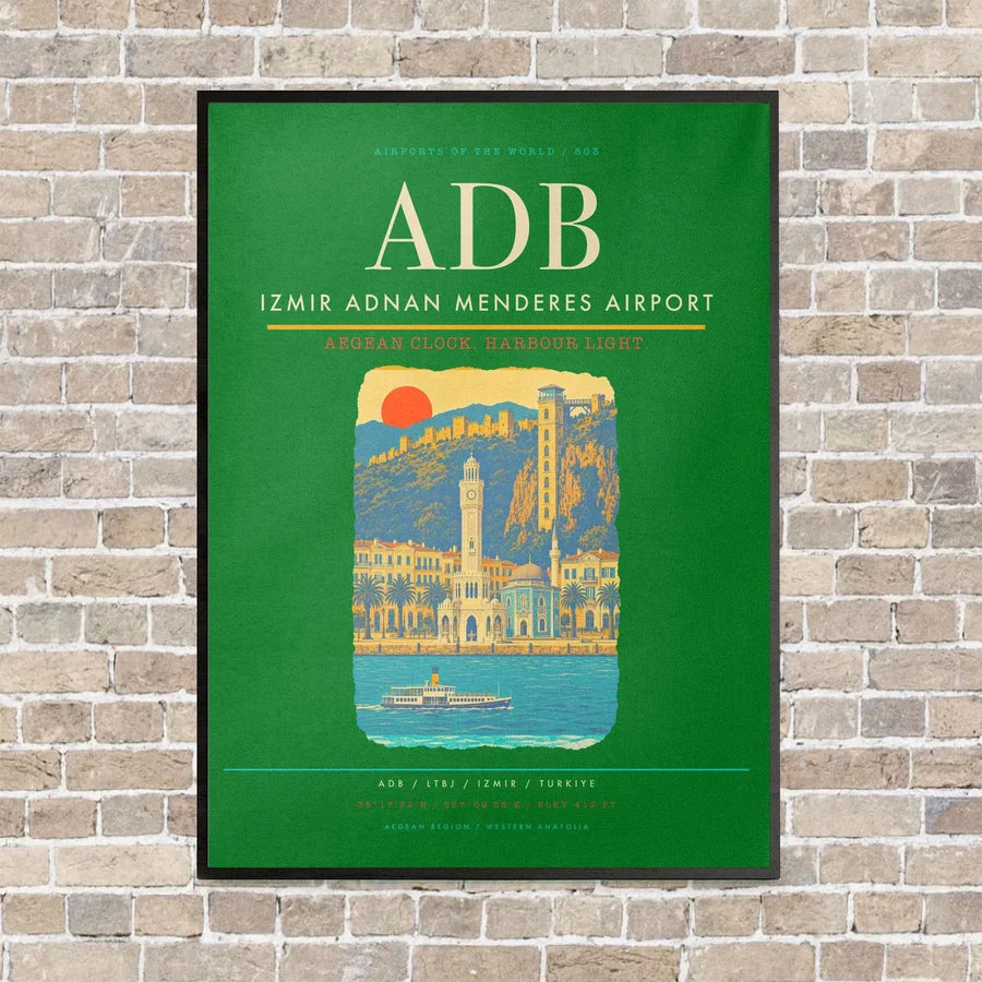 Izmir Adnan Menderes Airport ADB - Canvas Framed - Green