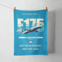 Thumbnail for Embraer E175 design on turquoise towel