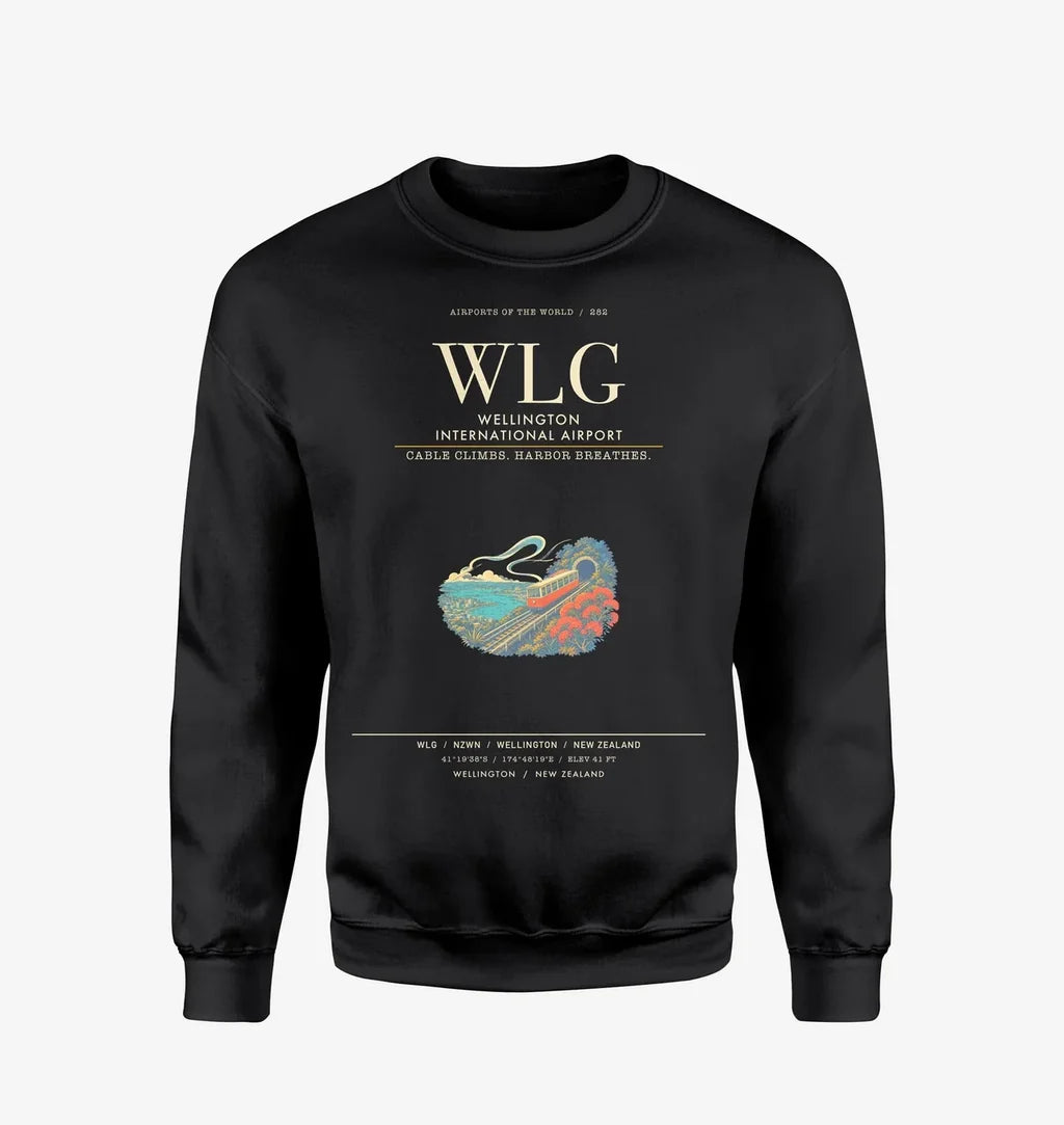 Wellington International Airport WLG Sweatshirt - Black