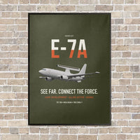 Thumbnail for E-7A Wedgetail vertical canvas print - framed - green army background