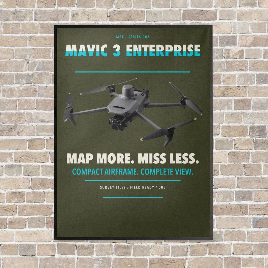 DJI Mavic 3 Enterprise vertical canvas print - framed - green army background