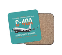 Thumbnail for C-40A Clipper Fleet Logistics Ready design on turquoise 1 piece coaster