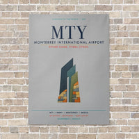 Thumbnail for Monterrey International Airport MTY vertical canvas print - no frame - light gray background