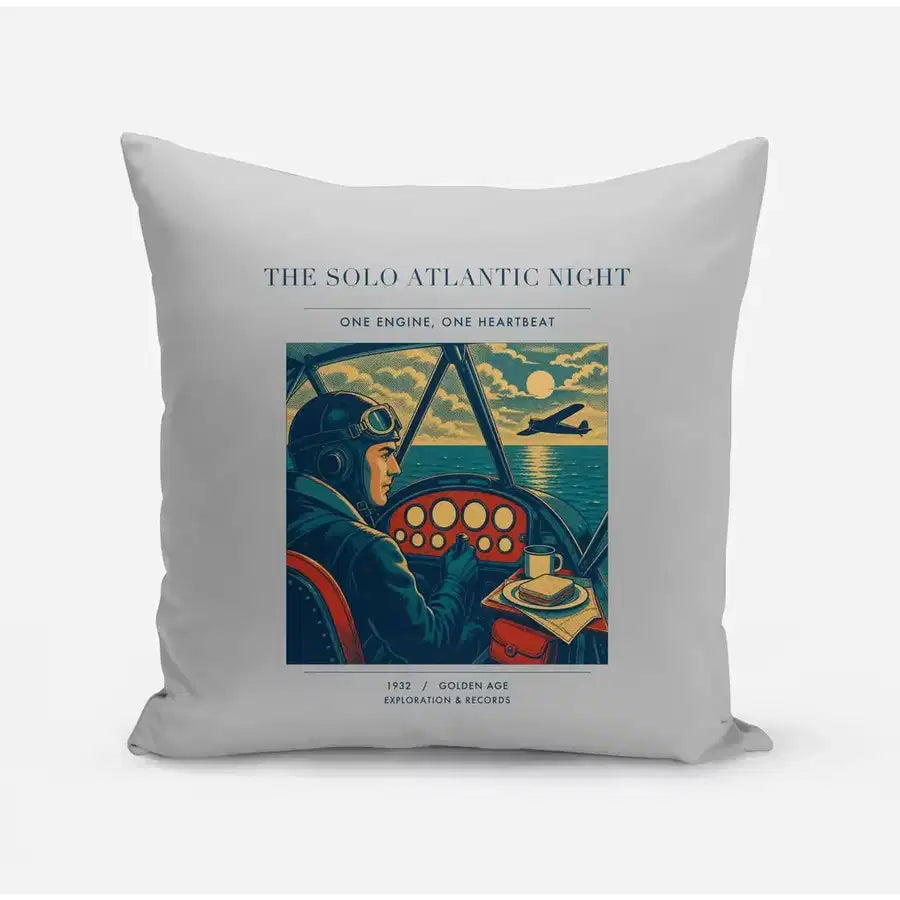 VINTAGE G4294 - The Solo Atlantic Night - Designed Pillows design on lightgray