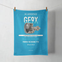 Thumbnail for GE9X design on turquoise towel