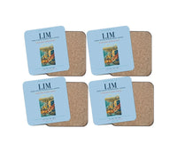Thumbnail for Lima Jorge Chavez International Airport (LIM) design on light blue 4 pieces set coaster