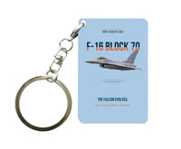 Thumbnail for F-16 BLOCK 70 FIGHTING FALCON Key Chain design on light blue key chain
