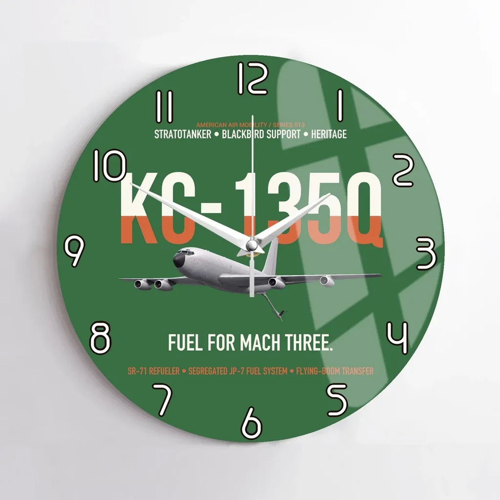 KC-135Q Blackbird Tanker design on green no frame wall clock